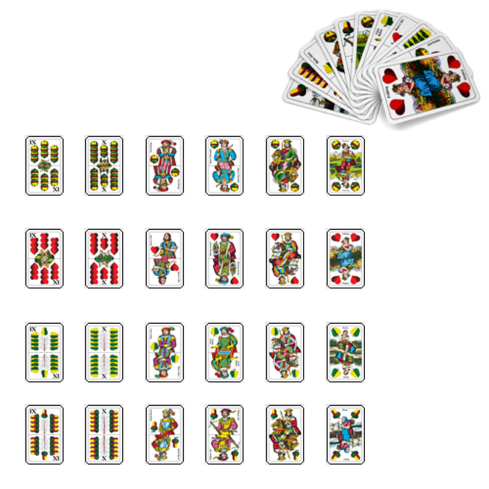Schnapskarten Doppeldeutsch 24 Blatt Schnapskarten Doppeldeutsch 24 Blatt
